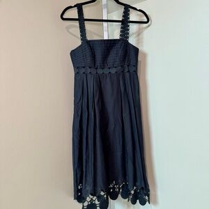 Catherine Malandrino size 2 Black Pleated Sundress‎ 100% cotton cutout details